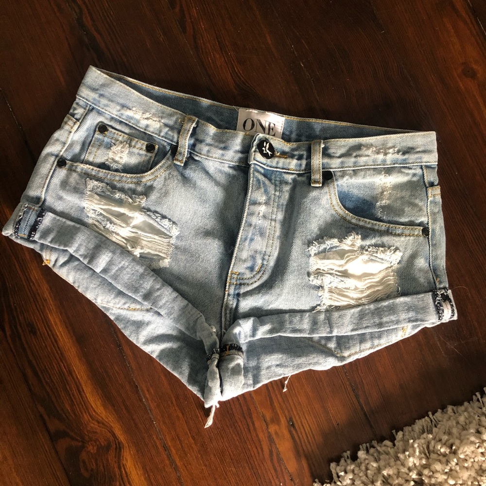 One Teaspoon x Free People Bandit Jean shorts